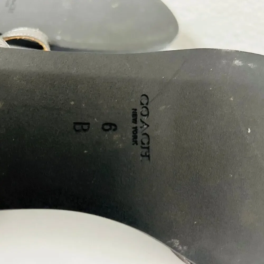 Coach Melynda Pewter Leather Cage Strappy Gladiator Adjacent Sandals Size 6 - Picture 10 of 11